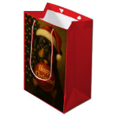 Rottweiler Kerstcadeautas Medium Cadeauzakje (Voorkant Gekanteld)