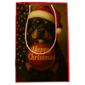 Rottweiler Kerstcadeautas Medium Cadeauzakje (Voorkant)