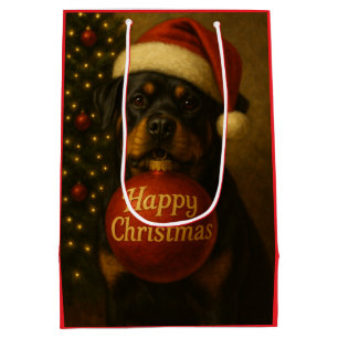Rottweiler Kerstcadeautas Medium Cadeauzakje
