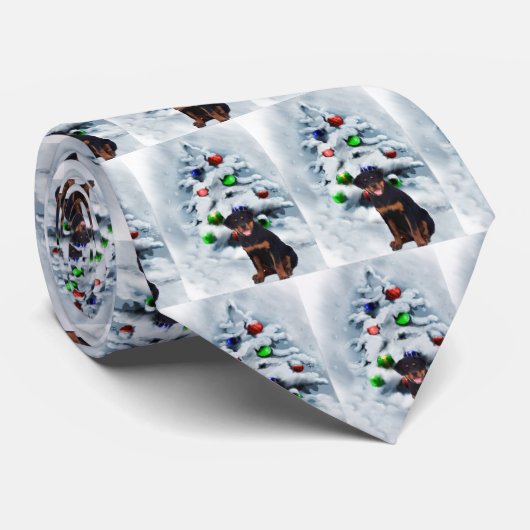 Rottweiler-kerstcadeautjes Stropdas (Opgerold)