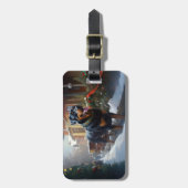 Rottweiler Kerstfeest Seizoen Bagagelabel (Voorkant verticaal)