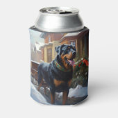 Rottweiler Kerstfeest Seizoen Blikjeskoeler (Blikje Achterkant)