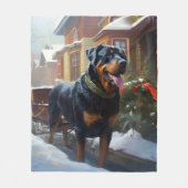 Rottweiler Kerstfeest Seizoen Fleece Deken (Voorkant)