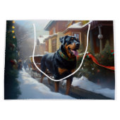 Rottweiler Kerstfeest Seizoen Groot Cadeauzakje (Voorkant)