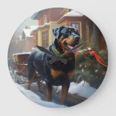 Rottweiler Kerstfeest Seizoen Grote Klok (Voorkant)