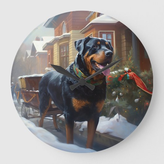 Rottweiler Kerstfeest Seizoen Grote Klok (Voorkant)