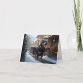 Rottweiler Kerstfeest Seizoen Kaart (Voorkant)