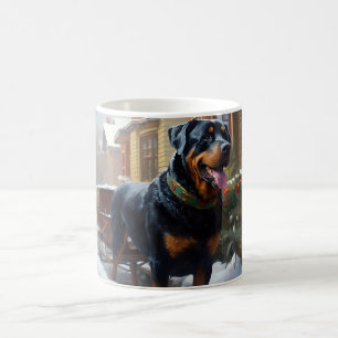 Rottweiler Kerstfeest Seizoen Koffiemok