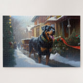 Rottweiler Kerstfeest Seizoen Legpuzzel (Horizontaal)