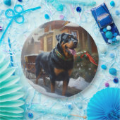 Rottweiler Kerstfeest Seizoen Papieren Bordje (Feest)