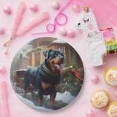 Rottweiler Kerstfeest Seizoen Papieren Bordje (Feest)