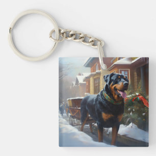 Rottweiler Kerstfeest Seizoen Sleutelhanger
