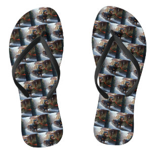 Rottweiler Kerstfeest Seizoen Teenslippers