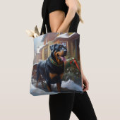 Rottweiler Kerstfeest Seizoen Tote Bag (Dichtbij)