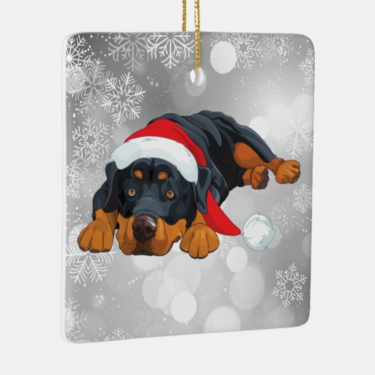 Rottweiler Kerstfeestdag Keramisch Ornament (Rechts)