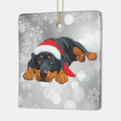 Rottweiler Kerstfeestdag Keramisch Ornament (Links)