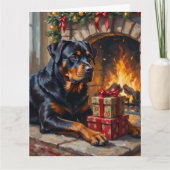 Rottweiler Kersthaard Bewaker Kaart (Voorkant)
