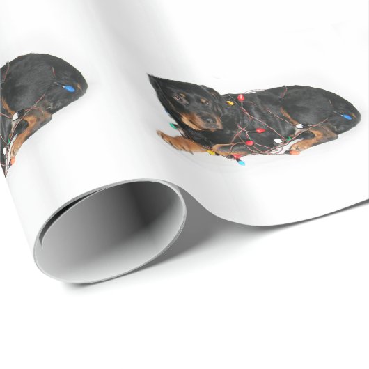 Rottweiler-kersthoek Cadeaupapier (Rol Hoek)