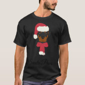 Rottweiler-kerstillustratie hond met Santa H T-shirt (Voorkant)