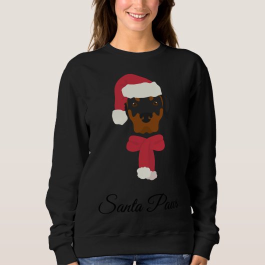 Rottweiler-kerstillustratie hond met Santa H Trui (Voorkant)