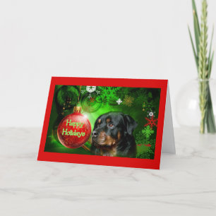 Rottweiler-kerstkaart Prettige feestdagen all