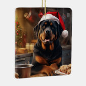 Rottweiler Kerstkoekjes Feestelijke vakantie Keramisch Ornament (Rechts)