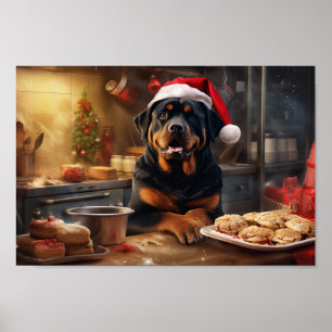Rottweiler Kerstkoekjes Feestelijke vakantie Poster