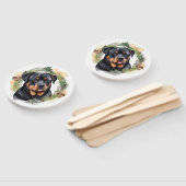 Rottweiler Kerstkrans Feestelijke Pup Handwaaier (Niet-gemonteerd)