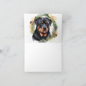Rottweiler Kerstkrans Feestelijke Pup Kaart (Binnen)