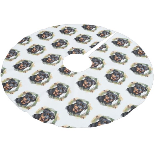 Rottweiler Kerstkrans Feestelijke Pup Kerstboom Rok (Gekanteld)