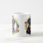 Rottweiler Kerstkrans Feestelijke Pup Koffiemok (Center)