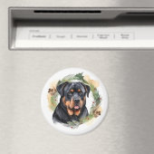 Rottweiler Kerstkrans Feestelijke Pup Magneet (Insitu (Vaatwasser))