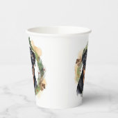 Rottweiler Kerstkrans Feestelijke Pup Papieren Bekers (Links)