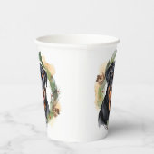 Rottweiler Kerstkrans Feestelijke Pup Papieren Bekers (Rechts)