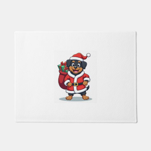 Rottweiler Kerstman helper Deurmat (Voorkant)