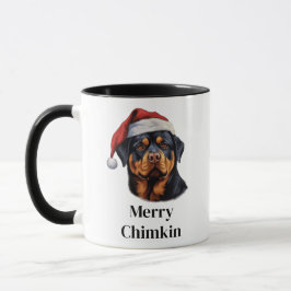 Rottweiler Kerstman Hoed Kersthond Mok