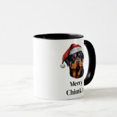 Rottweiler Kerstman Hoed Kersthond Mok (Voorkant rechts)
