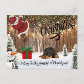 Rottweiler, Kerstman, Kerstkaart Feestdagenkaart (Voorkant)