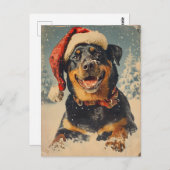 Rottweiler Kerstmis Briefkaart (Voorkant / Achterkant)