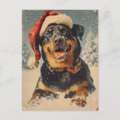 Rottweiler Kerstmis Briefkaart (Voorkant)