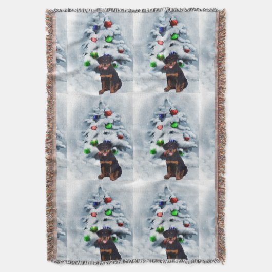 Rottweiler Kerstmis Deken (Voorkant Verticaal)