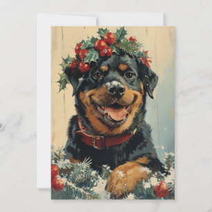 Rottweiler Kerstmis Feestdagenkaart