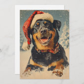 Rottweiler Kerstmis Feestdagenkaart (Voorkant / Achterkant)