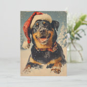 Rottweiler Kerstmis Feestdagenkaart (Staand voorkant)