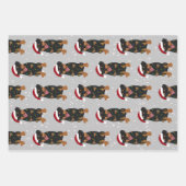 Rottweiler Kerstmis Inpakpapier Vel (Voorkant 3)