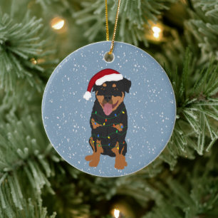 Rottweiler Kerstmis Keramisch Ornament