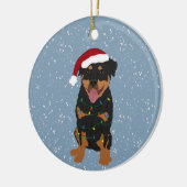 Rottweiler Kerstmis Keramisch Ornament (Links)