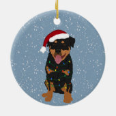 Rottweiler Kerstmis Keramisch Ornament (Achterkant)