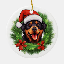 Rottweiler Kerstmis Keramisch Ornament