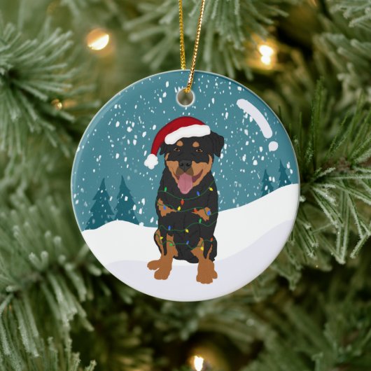 Rottweiler Kerstmis Keramisch Ornament (Boom)